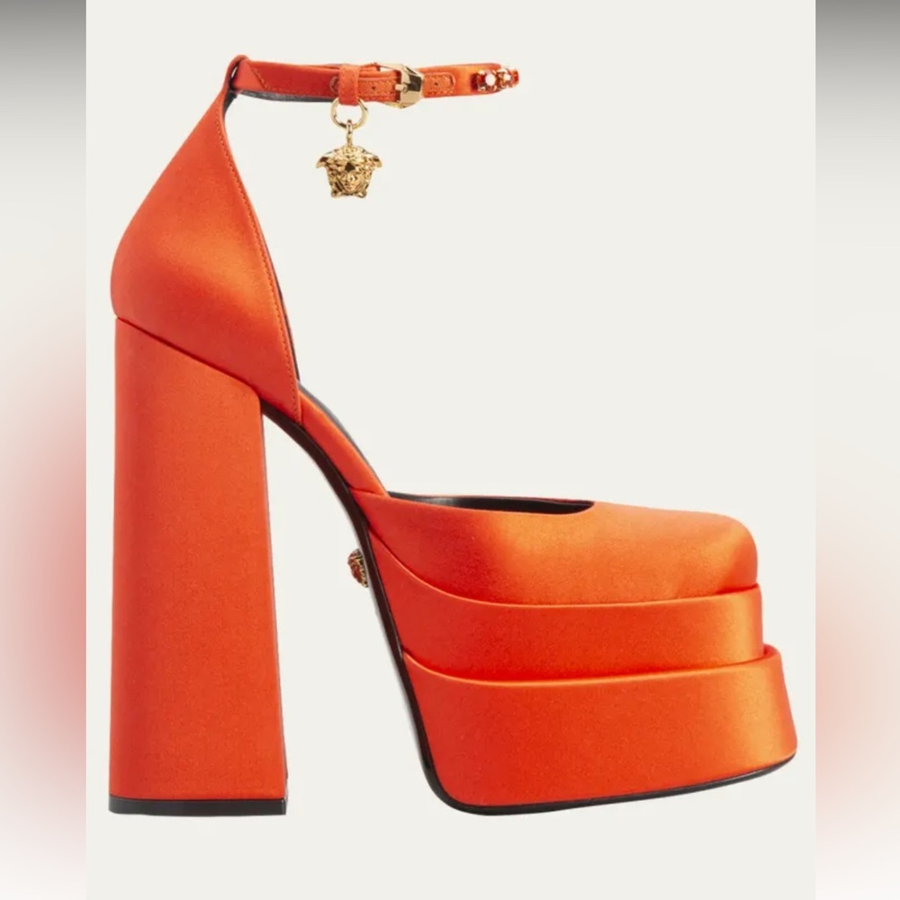 155mm La Medusa Platform Satin Mary Janes
